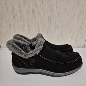 Orthofeet Lorin Hands Free Slip On Shoes, Women's Size 8.5 D Wide, Black